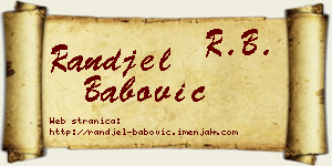 Ranđel Babović vizit kartica
